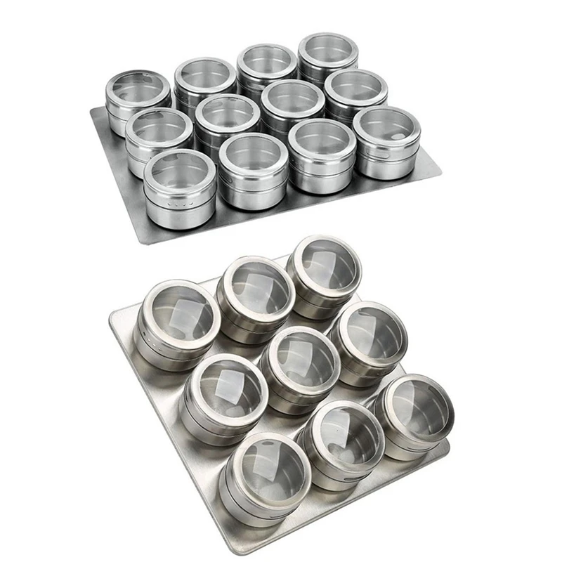 

2 шт., магнитные шейкеры для соли и перца, из нержавеющей стали