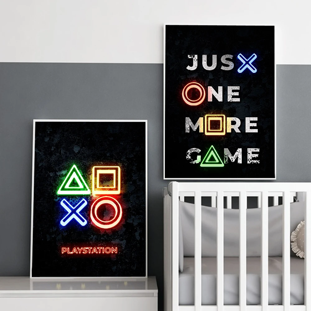 

Quote Poster Playstation Buttons Canvas Painting Gamer Gaming Geek Art Print Modern Wall Picture For Living Room Home Decor