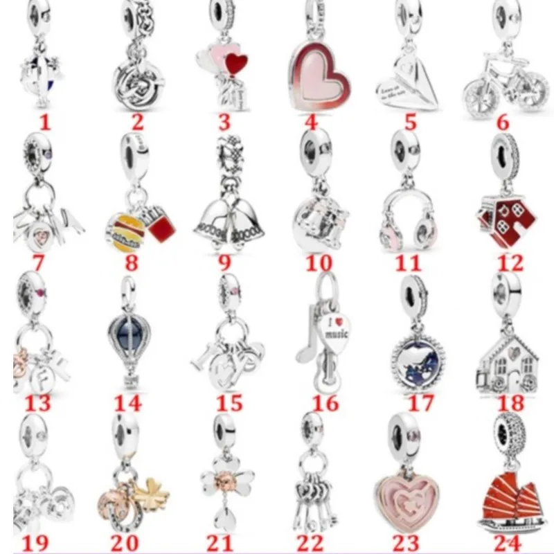 

925 Sterling silver Charm Beads hot air balloon bike earth plane bell beads fit Pandora 925 Original Bracelet silver jewelry