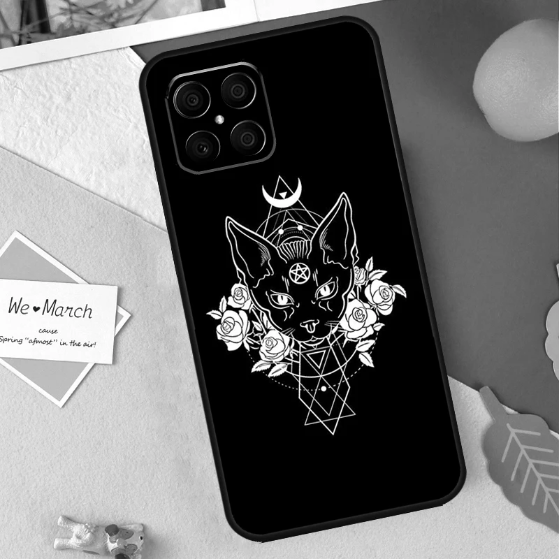 Фото Чехол Witchcraft Witch Cat для Honor X9b X8b X9a X8a X8 X9 X9c 50 70 90 Lite Honor 200 Pro Magic 7 5 6 Lite Cover №5