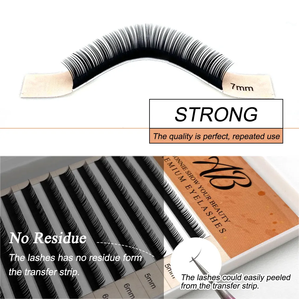 Накладные ресницы Abonnie 0 07 классические пушистые Индивидуальные для наращивания