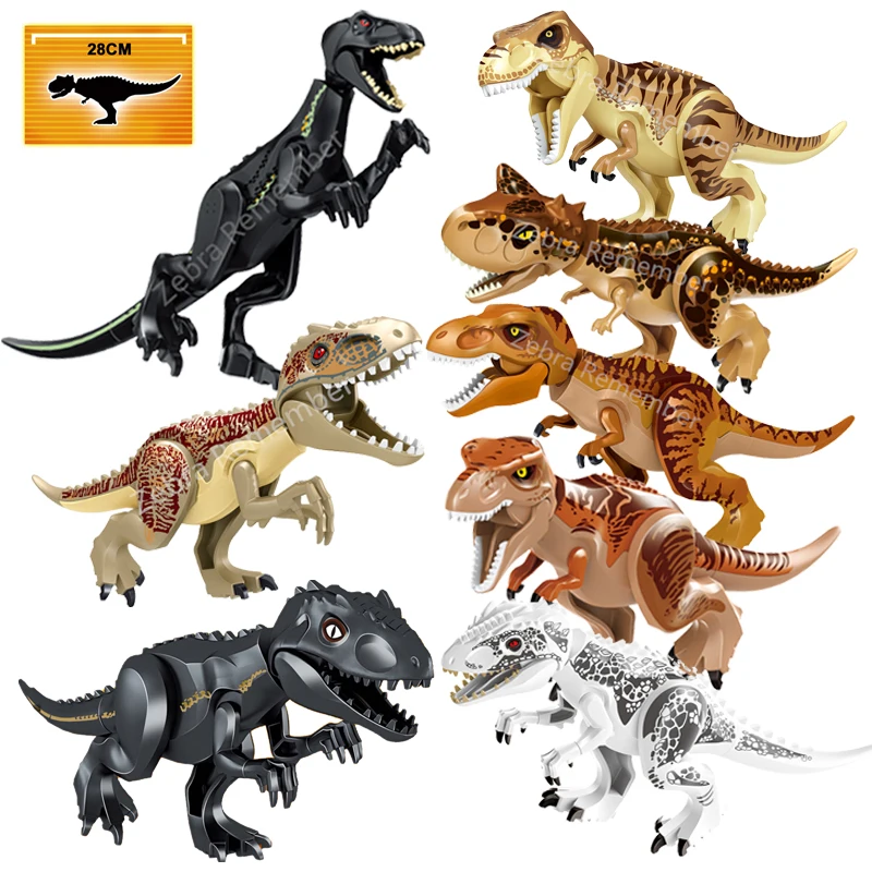 

Фигурки-Динозавры юрского периода, конструктор, тираннозавр, индоминус Рекс, сборные блоки, детская игрушка