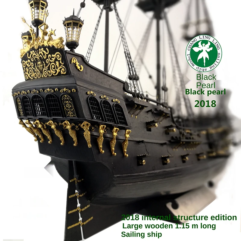 

2018 Internal Structure Version 1/35 Black Pearl Sailboat Pirates of The Caribbean Wood Model DIY Assembly Crafts