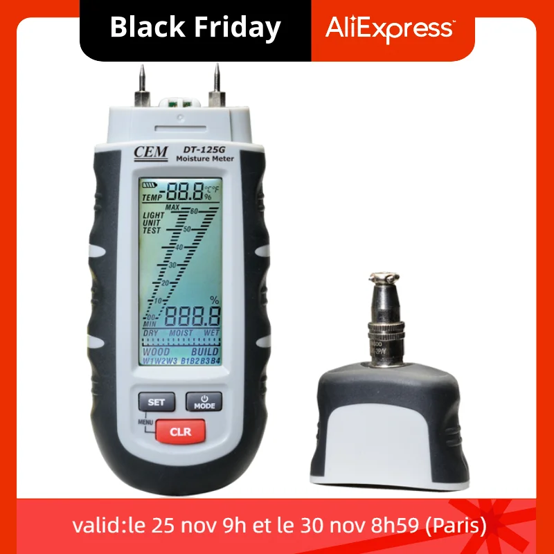 

DT-125G Various Professional Remote Probes Wood Moisture Meter Is Also Applicable To Gypsum Building Materials Paper Concrete