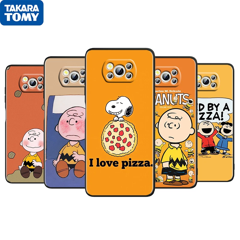 

Anime Snoopy Warm Puppy For Xiaomi Poco M4 X3 F3 GT NFC M3 C3 M2 F2 F1 X2 Pro Mi Mix3 Silicone Black Phone Case Funda Coque Capa