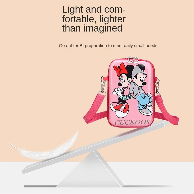 Disney Mickey Mouse Children's Messenger Bag Cartoon with Strap Shoulder Bag Boy Girl Kid Phone Bag High Quality Coin Purse