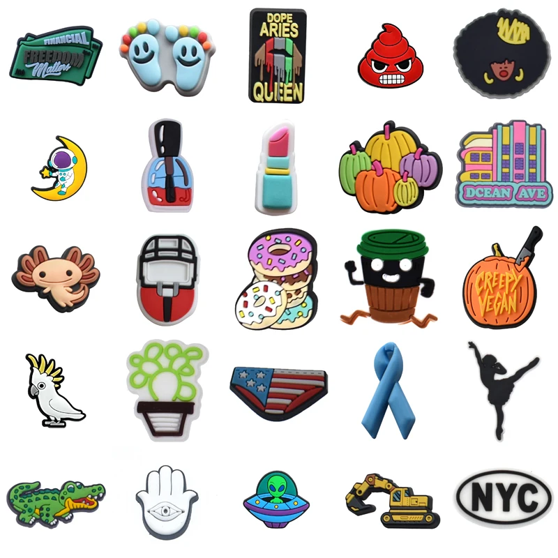

Shoe Charms Packs Girl Men Decorations for Crocs Kids Boy Wholesale Bulk Shoes Accessories Women Charm Set Jeans Para Pins Gifts