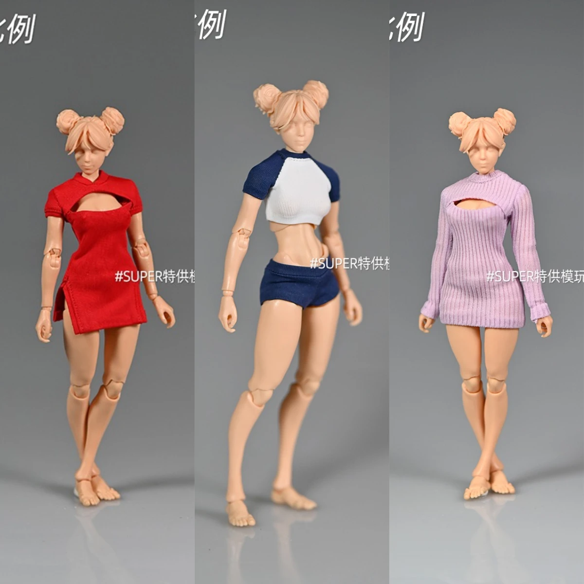 В наличии масштаб 1/12 женская одежда сексуальное черно-белое платье подходит для