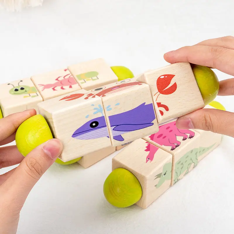 

Rotating Matching Toys for Kids Children Wooden Natural Animal Cognition Creative Simple Cartoon Puzzle Birthday Gifts 2022 New