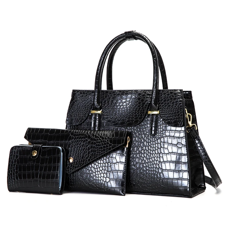 

Вместительные женские Сумки из искусственной кожи, повседневный Женский комплект из 3 предметов, сумки-мессенджеры на плечо, Высококачественная женская сумка через плечо