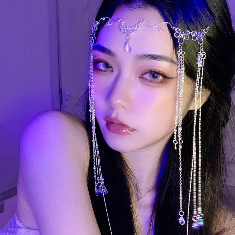 

Fabulous Forehead Chain Hollow Out Lightweight Exotic Bride Hair Ornament Anti-slip Women Forehead Chain Hair Accessories