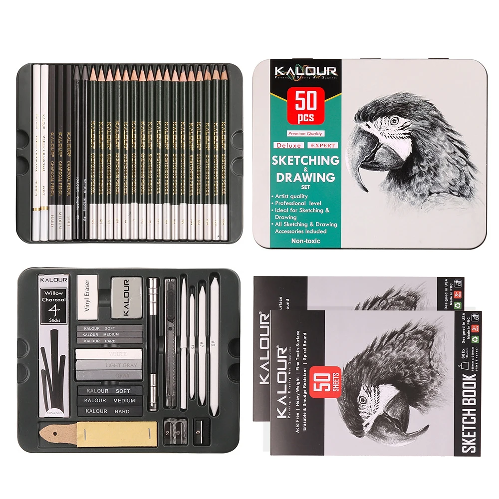 S Adults Beginner Art Drawing Pencil Sketch Pencil Set Include Sketchbook