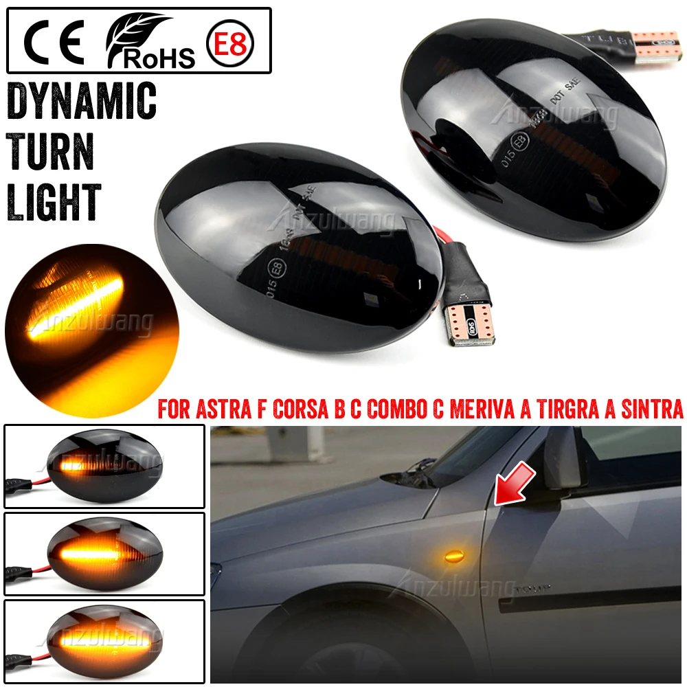 

1Pair Car Dynamic Indicator Repeater Light Side Marker LED Lamp for Opel Meriva A Corsa C B Astra F Combo C Tirgra A Sintra