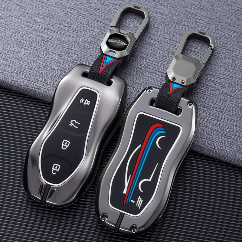 

Car Key Case Cover Holder Protective Shell For Geely New Emgrand GS X6 SUV EC7 Car Styling Accessories Fob Buckle Keychain