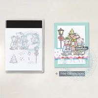 new arrival christmas mouse clear stamps and metal cut dies for decorating diy paper cards scrapbooking folders embossing crafts