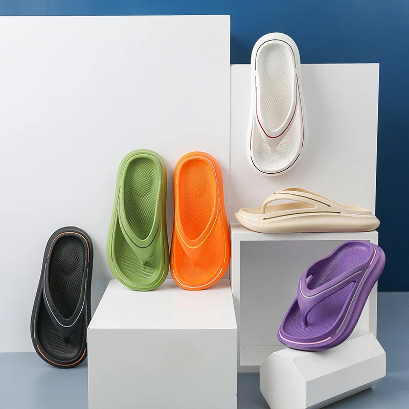 Slippers Women 2022 New Summer Flip-Flops Indoor Household Thick Bottom Soft Non-Slip Couple Fashion Slippers Men Outside Wear