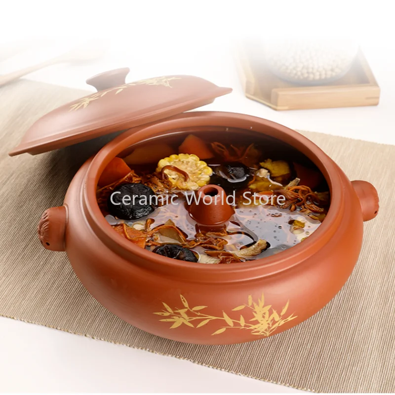 

Кастрюля из пурпурной глины Yunnan Zisha, пароварка, варочная панель, суп для тушения, посуда, керамический горшок для многоцелевого использования
