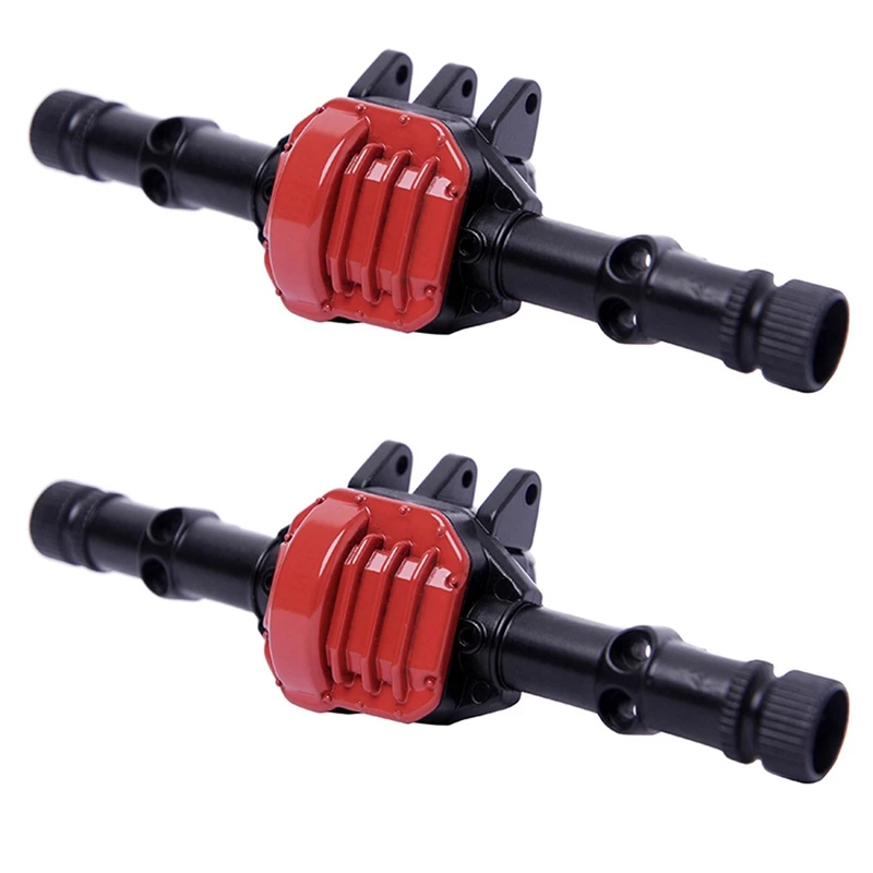 

2X 1/10 Scale RC Car Alloy Front & Rear Axle Housing Case For Axial SCX10 II 90046/90047 RC Crawler Car Black