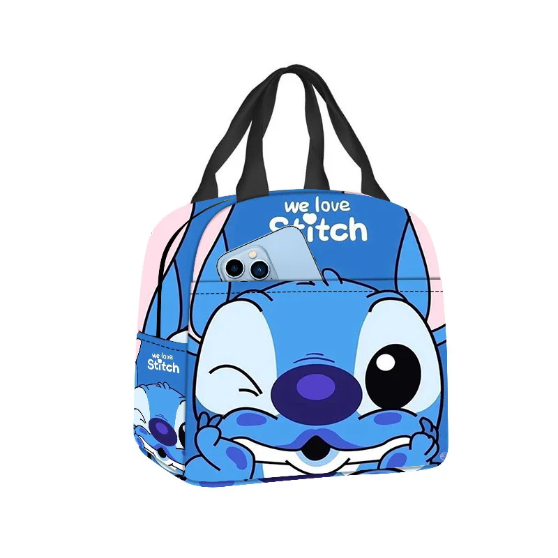 

2023 New Disney Lilo and Stitch Boys Girls Kids Portable Insulated Lunch Box Bags Insulated Picnic Cooler Bag Lunch Tote Ice Box