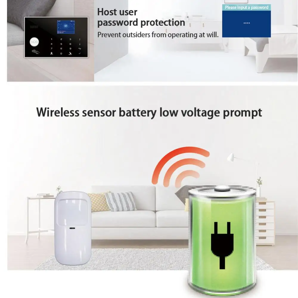 Tuya Wifi GSM Alarm System Series Anti-theft Security Alarm Set RFID Touch Keyboard Smart Home Supports Alexa Google Assistant enlarge