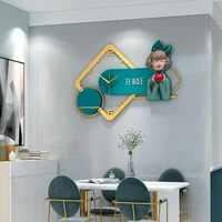 light luxury wall clocks modern simple art girl wall hanging clock watch living room home wall mounted clock decoration