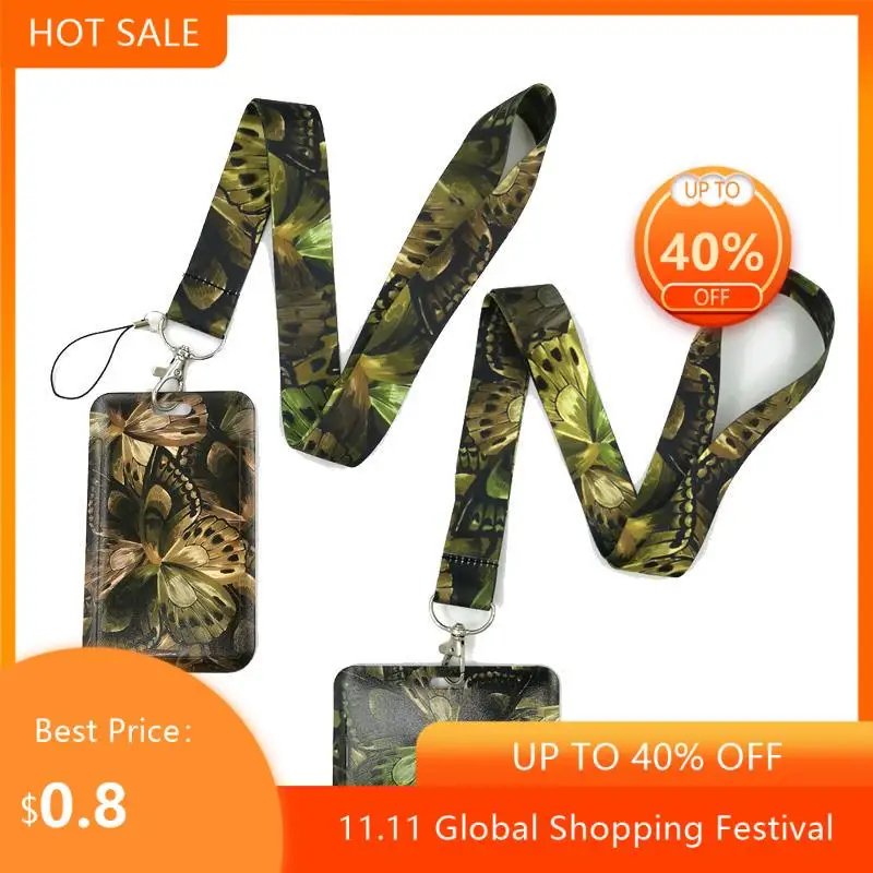 

Vintage Butterfly Fashion Women Card Holder Lanyard Colorful Nurse Doctor Student Exhibition ID Card Clips Badge Holder