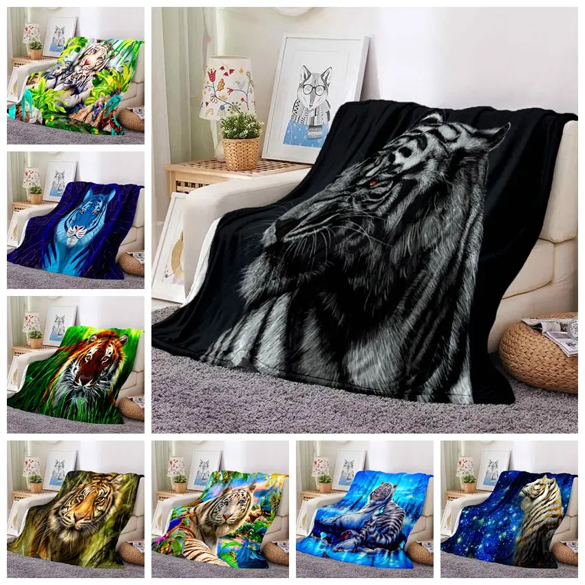 

3D мультфильм тигр теплое одеяло супер мягкое для Sherpa одеяло покрывало плед путешествия Прямая поставка
