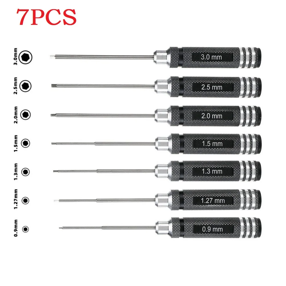 

Wrench Screwdrivers Hex Screwdriver 0.9-3.0mm 7PCS Aircraft Model Airplane For Helicopter For RC Model Hand Tools