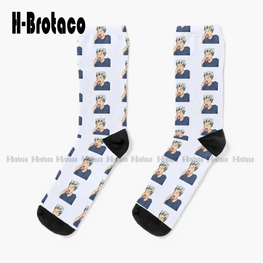 Bokuto Bleh Socks Navy Baseball Socks Custom Gift Harajuku Retro Gd Hip Hop Street Skateboard Teen Youth Casual Art