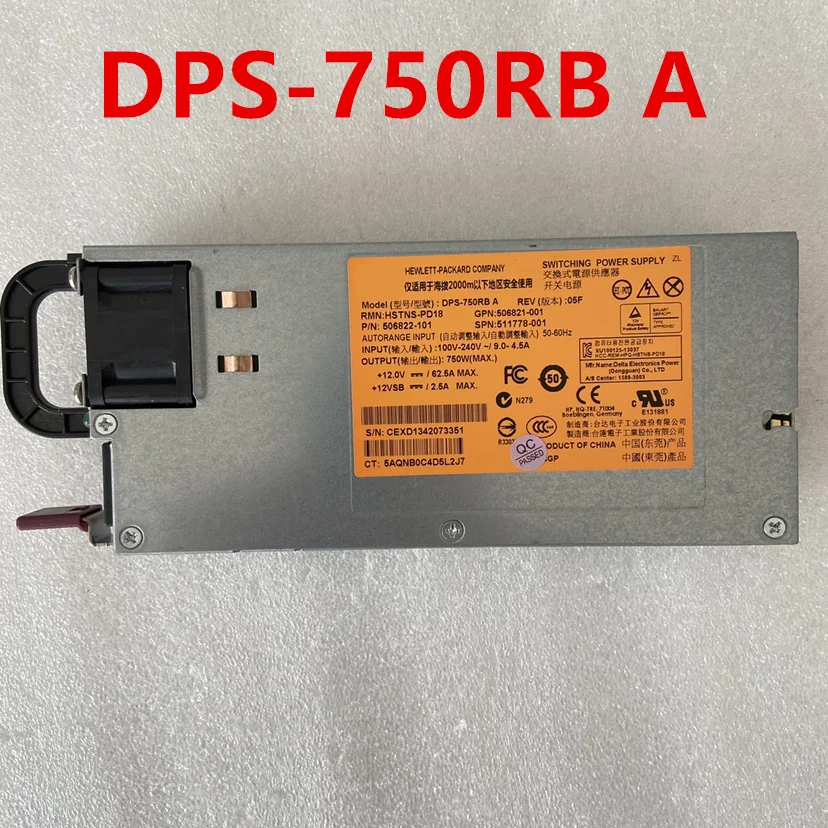 Фото Новый оригинальный блок питания 750W HSTNS-PL18 DPS-750RB A 506821-001 511778-001 506822-101 512327-B21 HSTNS-PD18 №2