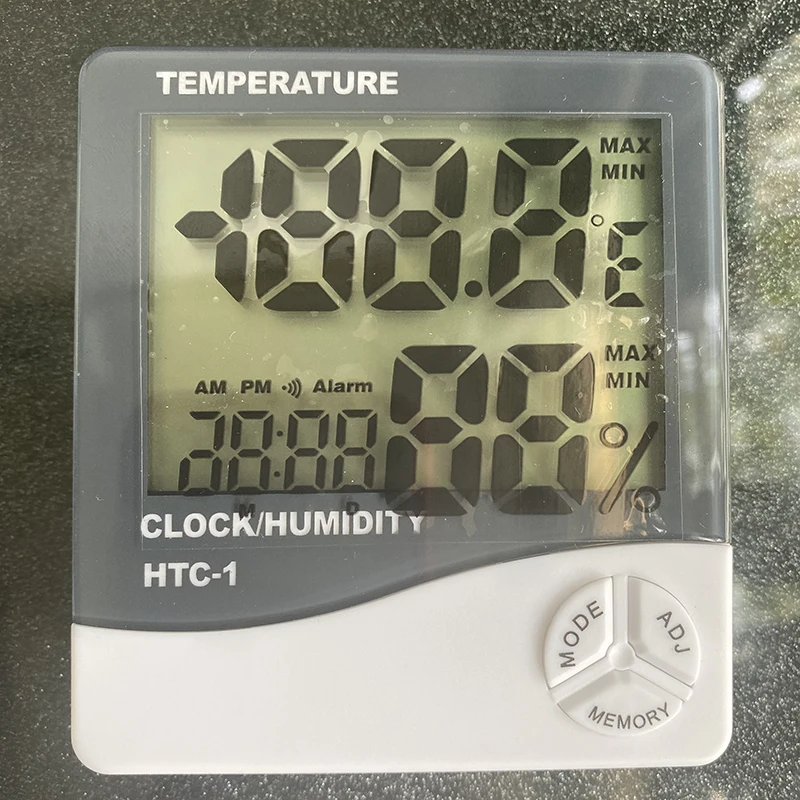 htc 1 lcd electronic digital temperature humidity meter thermometer hygrometer indoor outdoor weather station clock free global shipping