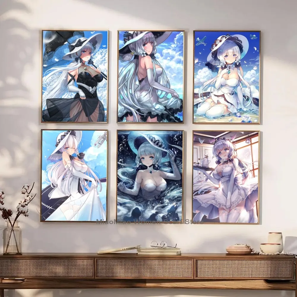 Azur Lane Illustrious плакат с бумажным принтом для дома гостиной спальни входа бара кафе