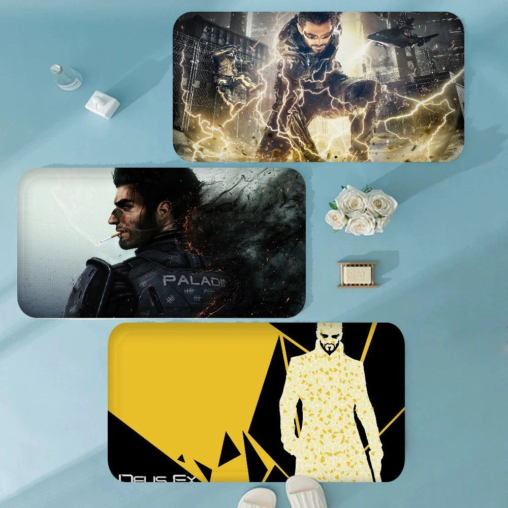 Deus Ex Door Mat Washable Non-Slip Living Room Sofa Chairs Area Kitchen Toilet Rug