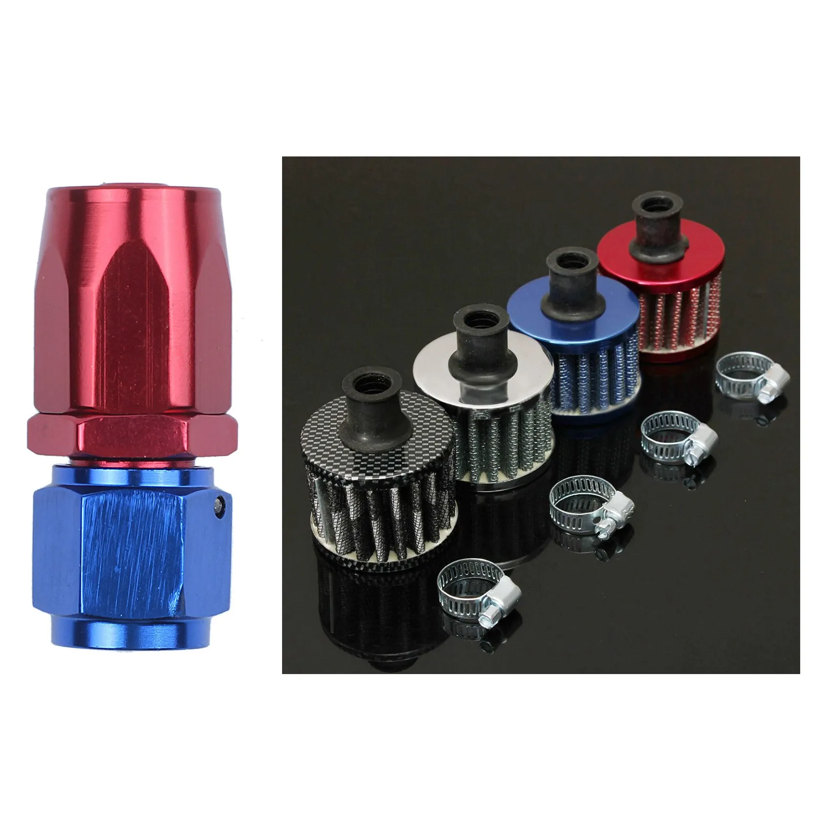 

straight Turbo Oil Feed Hose Fitting:AN6 8mm & 13mm Oil Mini Breather Cold Air Filter Fuel Crankcase Engine