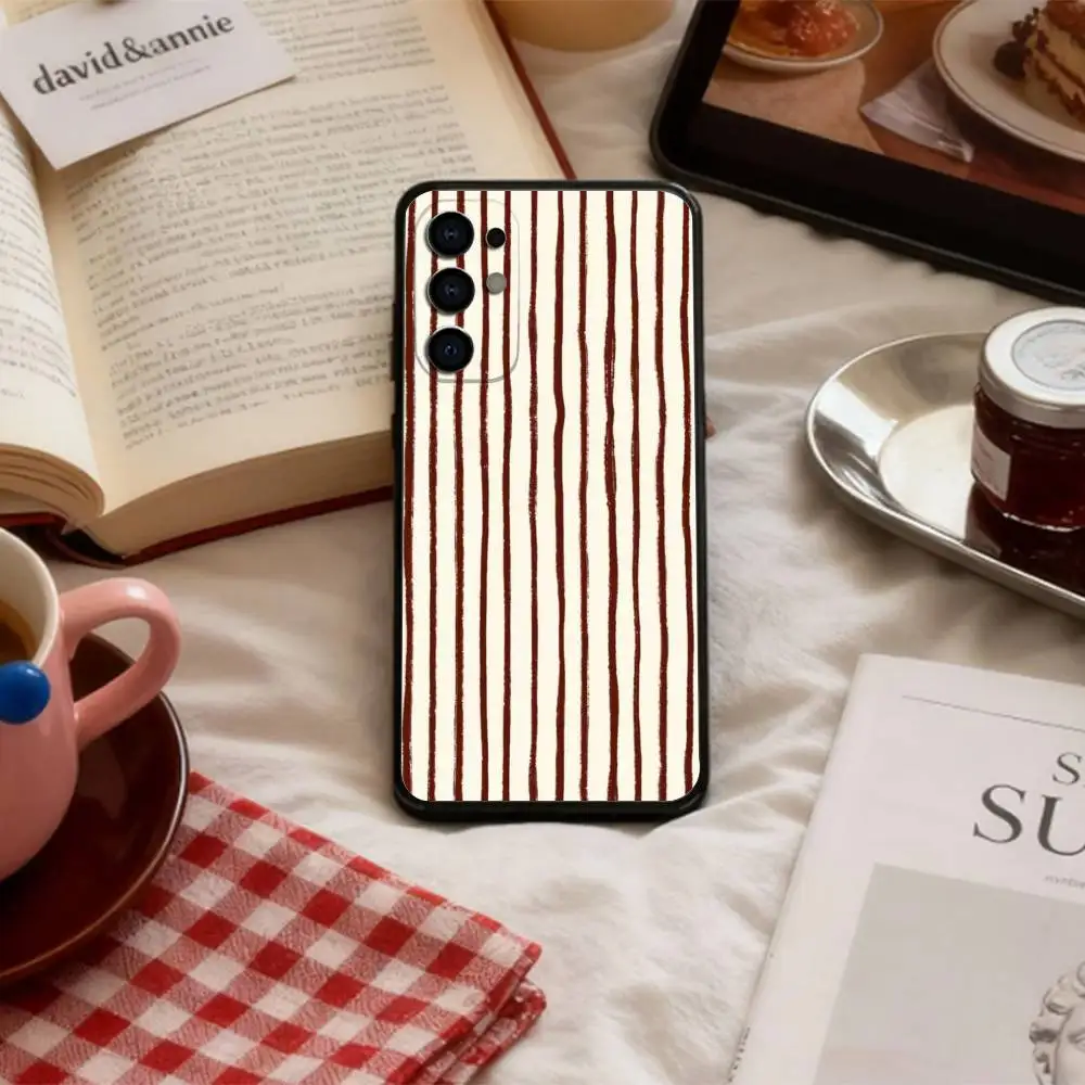Фото Чехол для телефона B-Burgundy W-White Stripe для Samsung S 25,24,23,22,30,21,10,9,Ultra,Plus,Lite,FE,4,5 G, мягкий черный чехол №3
