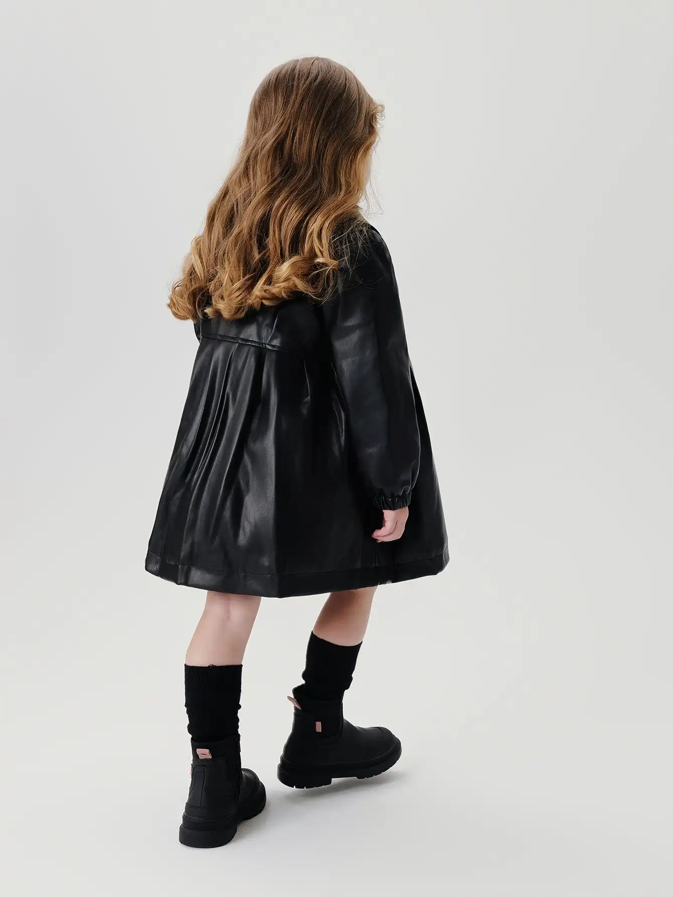 MARC &amp JANIE Кожаная свободная куртка трапециевидной формы средней длины с