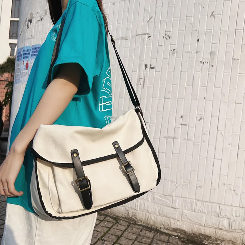 

Women's Fashion Bags 2022 Shoulder Large Handbag Korean Cloth Messenger Bag for Women Canvas Girl Student Travel Satchel Female