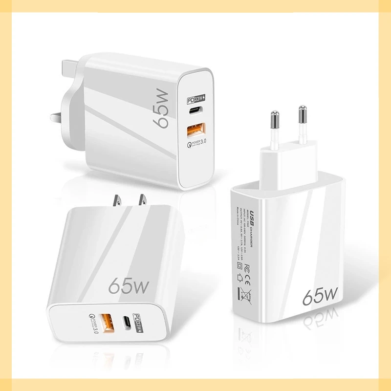 PD 65W Fast Charge Adapter For MacBook Pro Laptop Type-C Quick Charger For iPhone 11 12 13 Pro For iPad