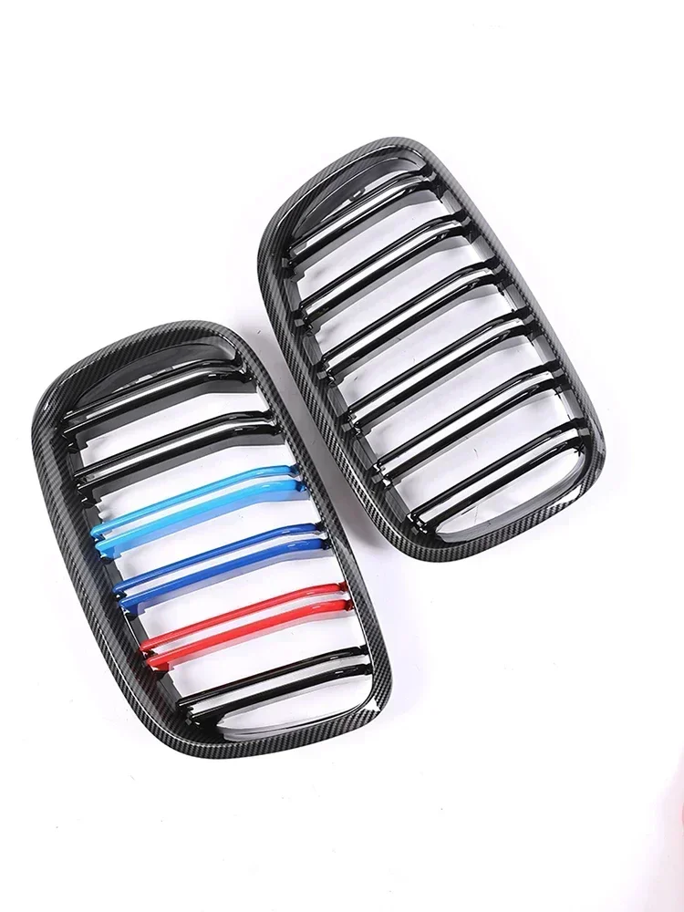 Фото BMW X5 X6 гоночная решетка радиатора xDrive E70 E71 2007-2013 передняя решетка почек карбоновая M цветная решетка для 35d 30i 50i аксессуары №2