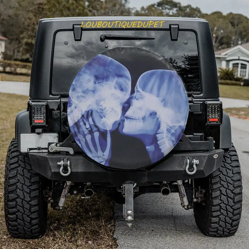 

Premium Xray Love Car Tire Cover For All Car Protector Accessories + Backup Camera Hole