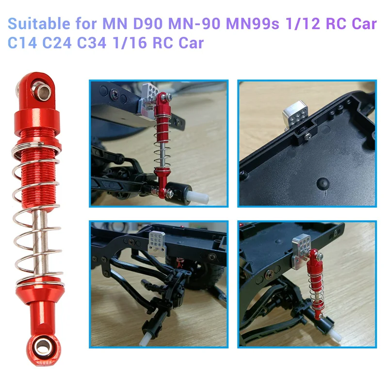 

Для MN D90 MN-90 M S WPL C14 C24 C34 RC автомобильный металлический амортизатор с удлинителем сиденья обновленные детали аксессуары, 1