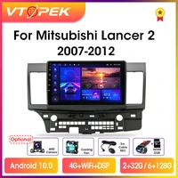 vtopek 4gwifi 2din android 10 0 car radio multimedia player for mitsubishi lancer 2007 2012 navigation gps head unit no canbus