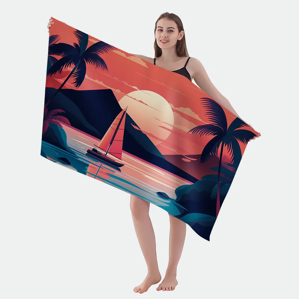 

Printed Quick Dry Beach Towel Water-absorbent Gym Swimming Towels Microfiber Quality Bath Towels Yoga Mat Sand Free Beach Towel