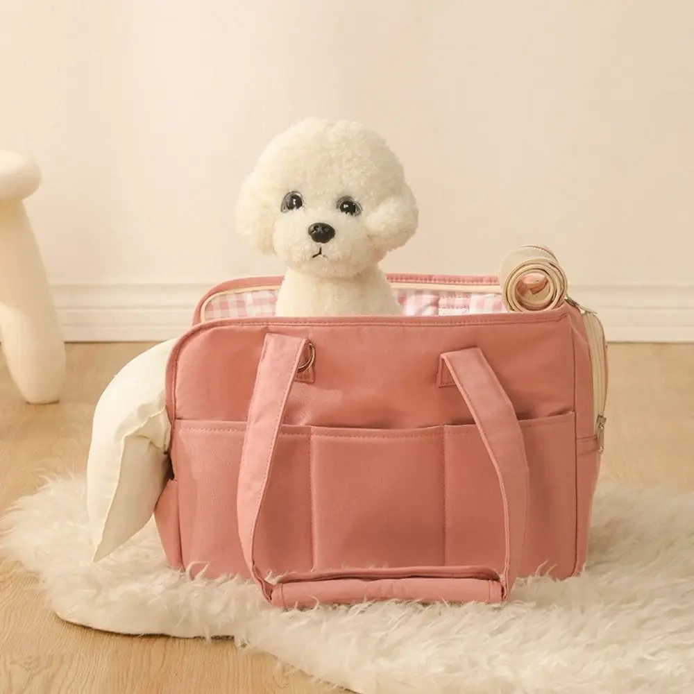 

Портативная сумка на плечо для домашних животных, складная дышащая сетчатая переноска для кошек и собак, вместительная, для путешествий