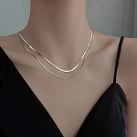modoma 2022 new simple double layer snake bone necklace for women 925 silver choker vintage aesthetic design pendants women