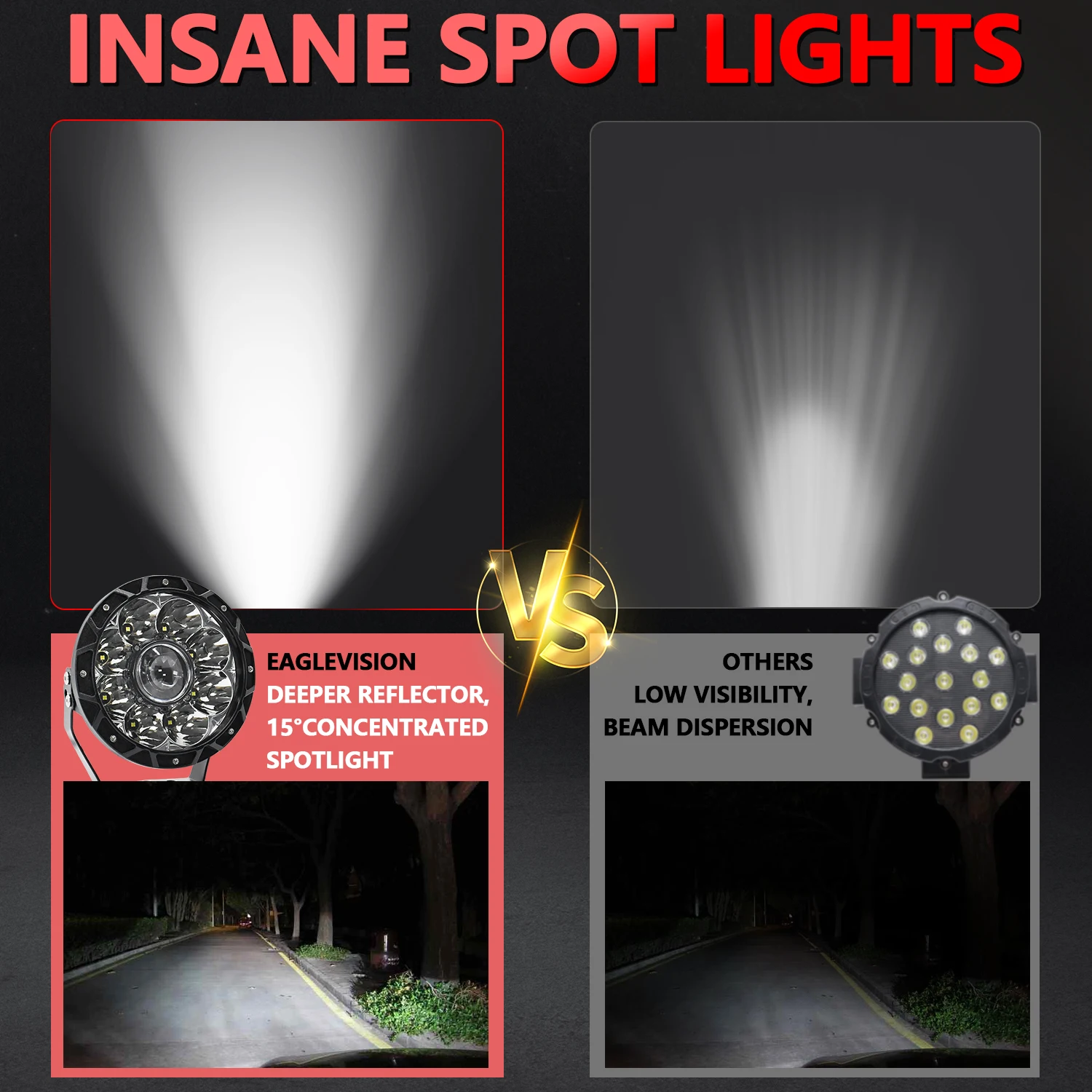 7-дюймовая внедорожная модель E16 6000K 400 Вт лм