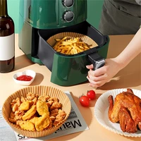 50pcs air fryer parchment paper liners baking paper mat round non stick barbecue plate food oven pad kitchen baking accessories