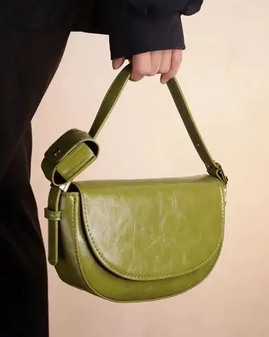 2023 New PU Leather Saddle Bag Fashion Retro Women's Shoulder Bag Advanced Texture Crossbody Bag Fashion Versatile Bag