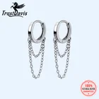 Trustdavis минималистичные серьги-Клипсы из серебра 925 пробы с двойным слоем цепи для женщин Свадебные украшения подарок DA544