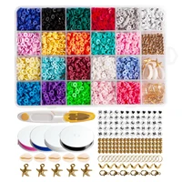 polymer clay beads with letter acrylic beads gold beads charms fish line wire for jewelry making beading bracelet